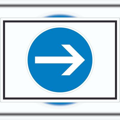 HB-Druck Aufkleber Fahrtrichtung hier rechts Symbol A0 (841x1189mm)