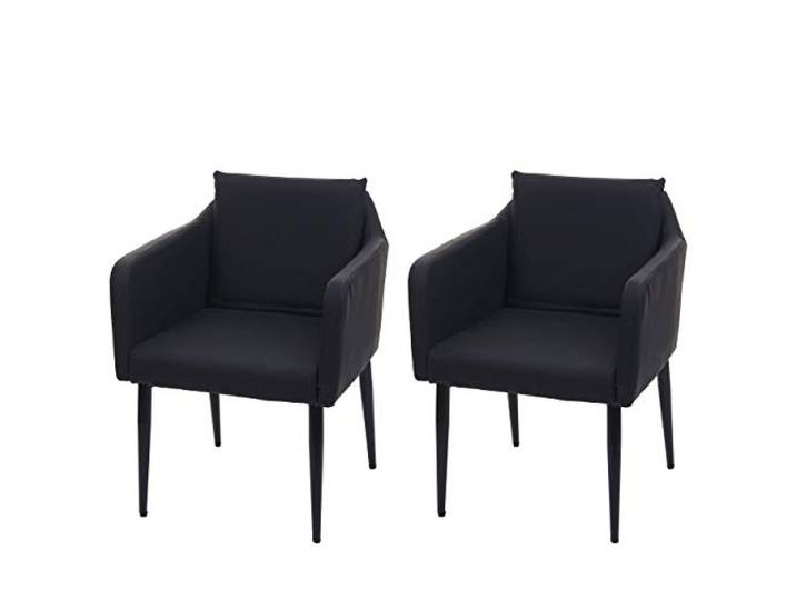 Mendler 2er-Set Esszimmerstuhl HWC-H93 - Kunstleder schwarz Küchenstuhl, Lehnstuhl, Stuhl