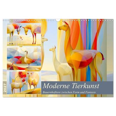 Moderne Tierkunst. Bauernhoftiere zwischen Form und Fantasie (Wandkalender 2027 DIN A3 quer), CALVENDO Monatskalender