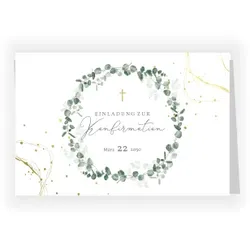 Einladungskarte Konfirmation: Einladungskarte Konfirmation Goldakzente in Weiß