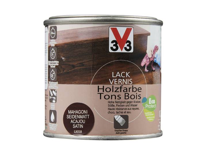 V33 lack Holzfarbe Satiniert Mahagoni 250 ml