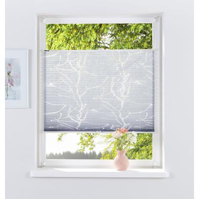 Plissee OTTO HOME "Anna, ohne Bohren, Lichtschutz, transparentes Ästemotiv" Gr. 5, grau, B:80cm H:130cm, Obermaterial: 70% Viskose, 30% Polyester, Plissees, transparentes Ästemotiv, Bestseller, Für Fenster & Tür, Sonnenschutz