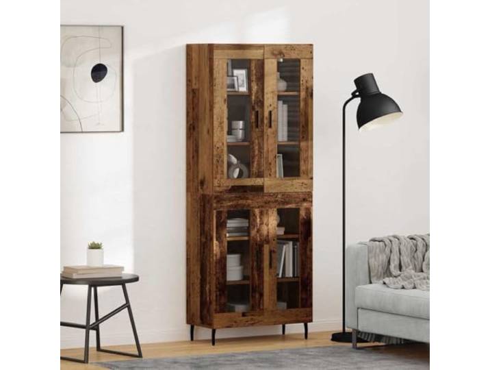 RJPLMFV Anrichte mit 2 Türen, Spanplatte, für Wohnzimmer Füße aus Eisen, Stangengriffe, modernes Design, Aufbewahrung für Esszimmer