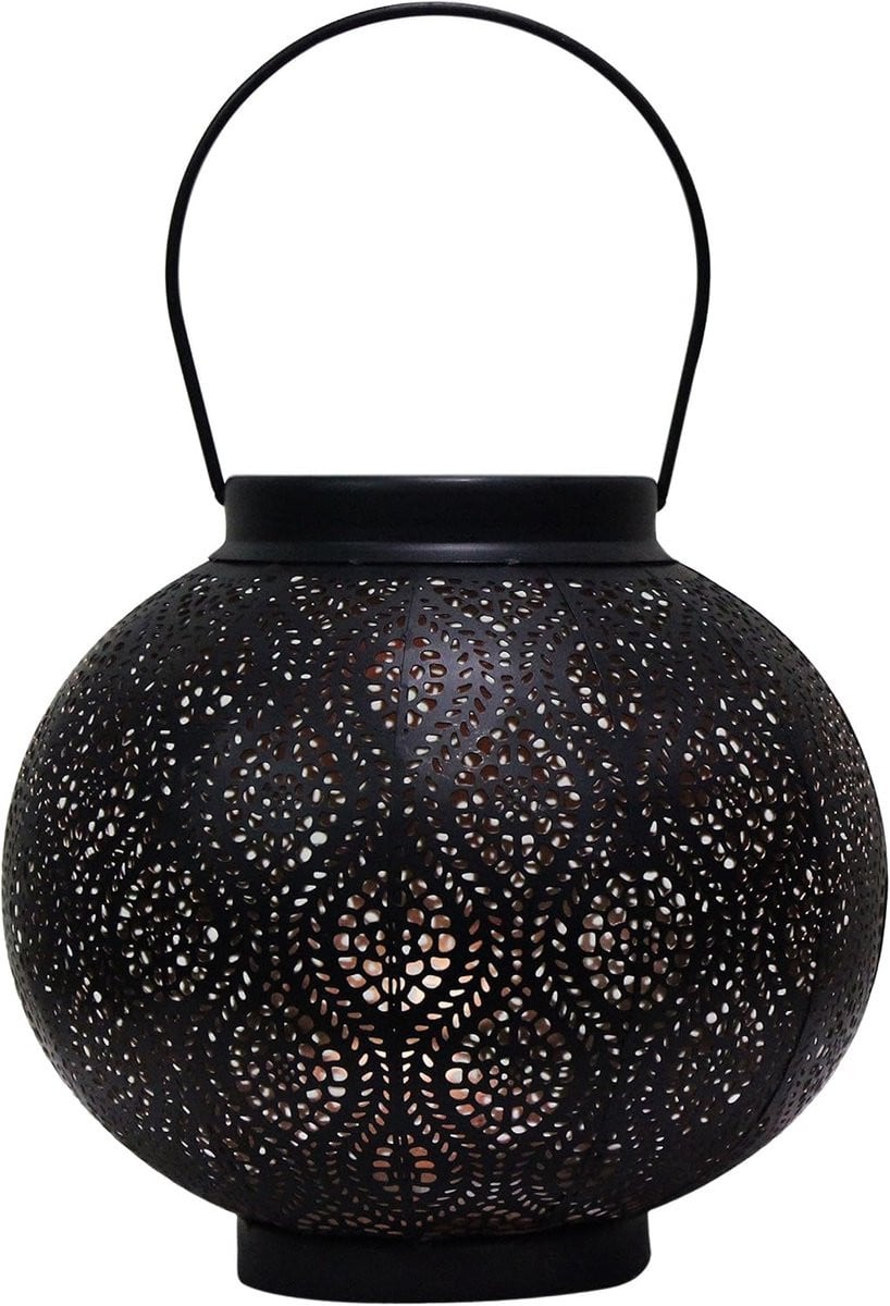Oosterse Metalen Lantaarn 22 cm - Marokkaanse Tuinlantaarn of Tafellamp voor volwassenen
