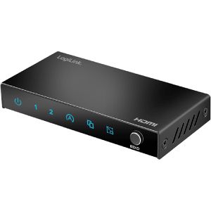 LogiLink HDMI-Splitter HD0066, 1 In 2 Out, HDMI 2.0, HDCP 2.2, HDR, aus Metall, 60 Hz, 4K UHD