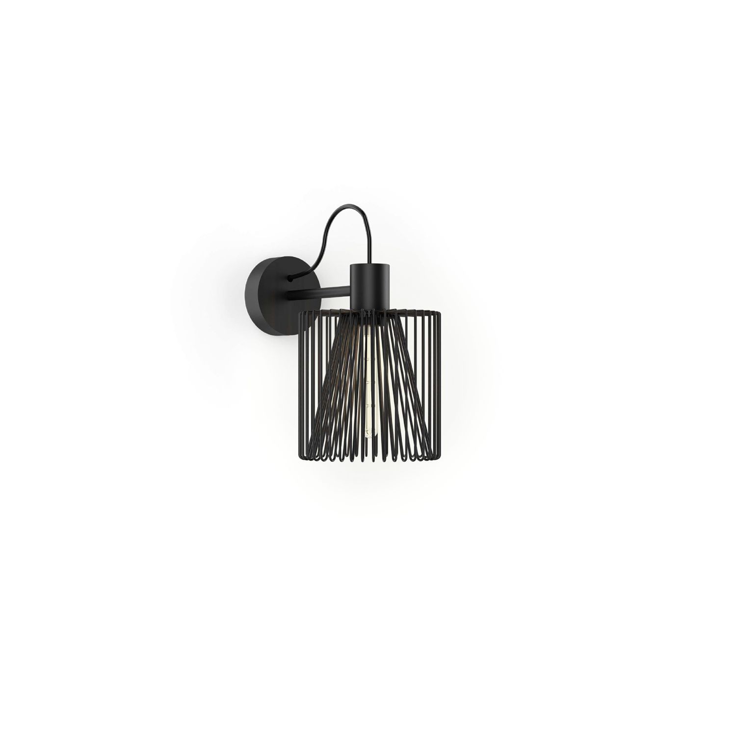 Wever & Ducré Wandleuchte WIRO 1.8 WIRO WALL SURF E27 B Stahl schwarz 3345E0B0 5404037328444