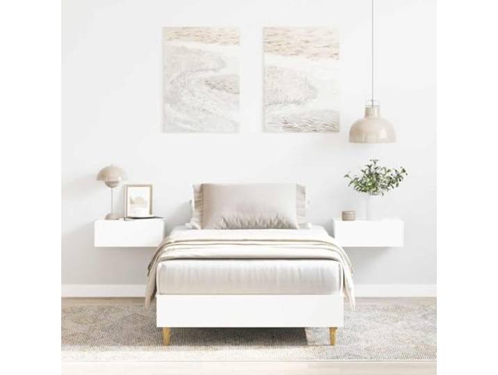 RJPLMFV Bettgestell, 100 x 200 cm, Weiß, Holz Lattenrost inklusive, robuste Füße, glatte Oberfläche, feuchtigkeitsbeständig