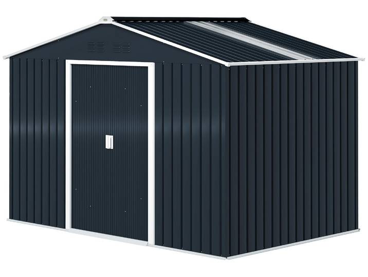 Outsunny Verzinkter Stahl Gerätehaus 4,9m² 277x195x192cm Geräteschuppen
