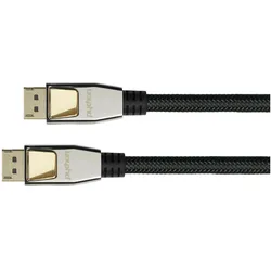 Python Anschlusskabel DisplayPort 1.2, 4K / UHD @60Hz, Vollmetallstecker, vergoldete Kontakte, OFC, Nylo... (10 m), Videokabel, Schwarz