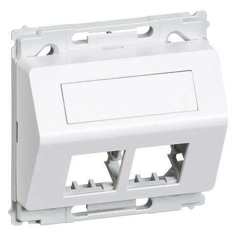 LK Dataudtag OPUS66 skrå For 2 stk. Actassi konnektor uden montageramme, farve: hvid (AAK588N6022)