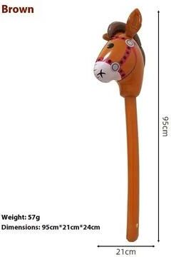 Inspired Finds Inflatable Horse Head Stick Toy Pony Balloon Party Prop brown Horse