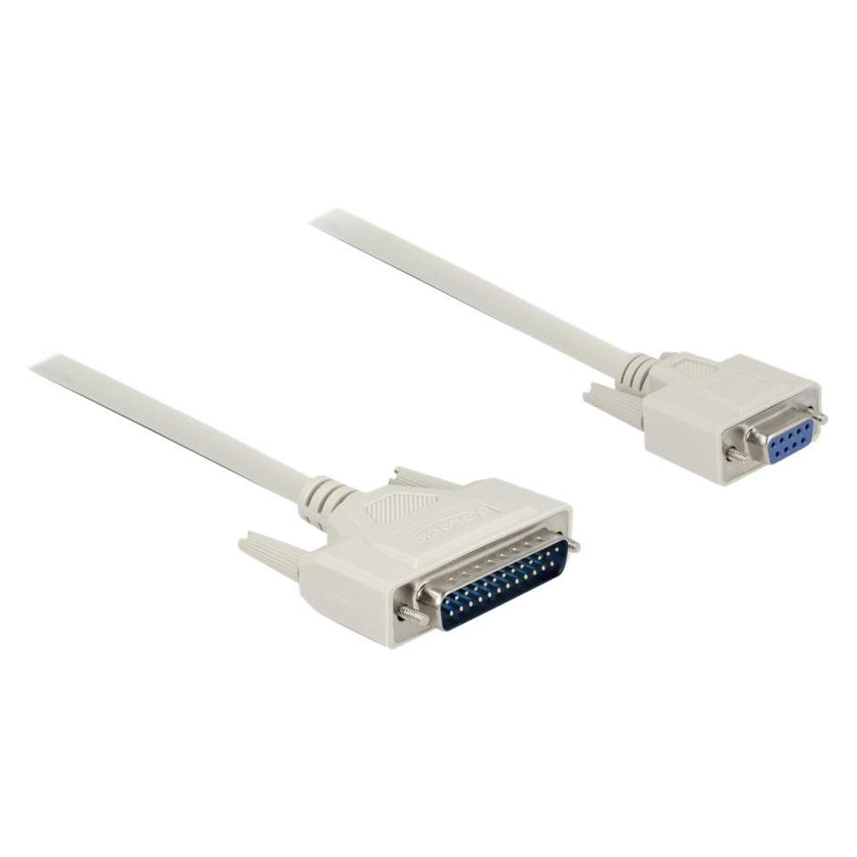 Delock Serielles Kabel D-Sub 25 Stecker zu D-Sub 9 Buchse 0,5 m (0.50 m, VGA) (86909)