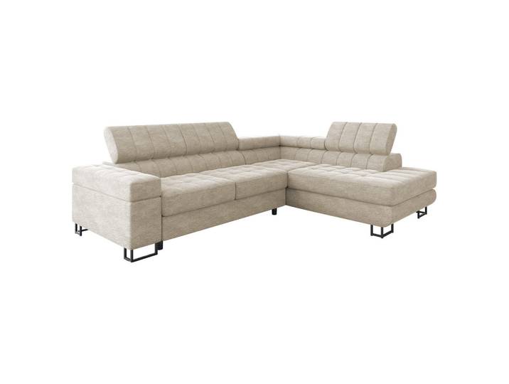 Mirjan24 Ecksofa Laris, Seite: Rechts, Champagner, L-Form, 271x203 cm, Wohnzimmer, Sofas & Couches, Wohnlandschaften, Ecksofas