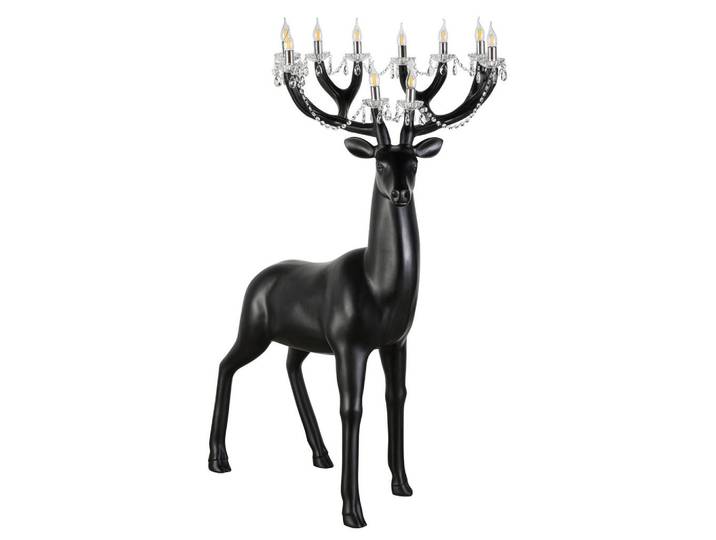 Glandor Dekohirsch, Schwarz, Kunststoff, Uni, Hirsch, 90x170x95 cm, zum Stellen, Dekoration, Dekofiguren & Skulpturen, Dekotiere