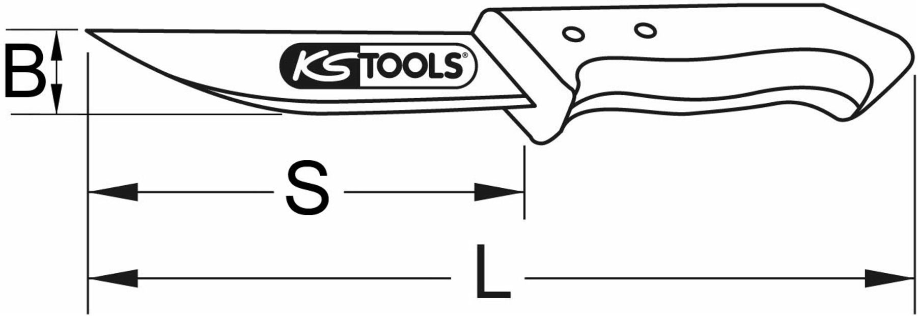 KS Tools BRONZEplus Messer, verstärkte Ausführung, 300 mm (963.9510)