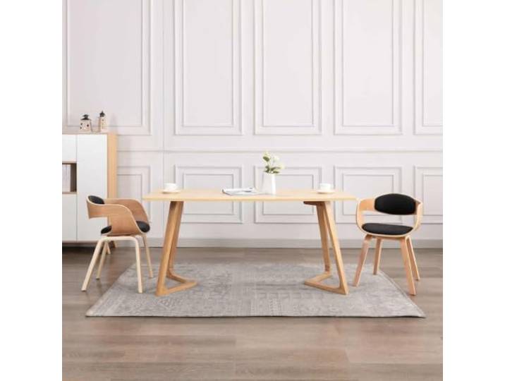 HEFZGDB 2 Esszimmerstühle Set Bugholz Gestell mit Kunstleder Polsterung Ergonomische Sitzmöbel für Wohnzimmer Küche