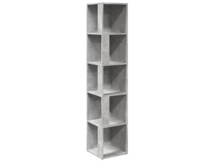 Heofavd Eckregal Betongrau 33x33x164,5 cm Holzwerkstoff 5 Fächer