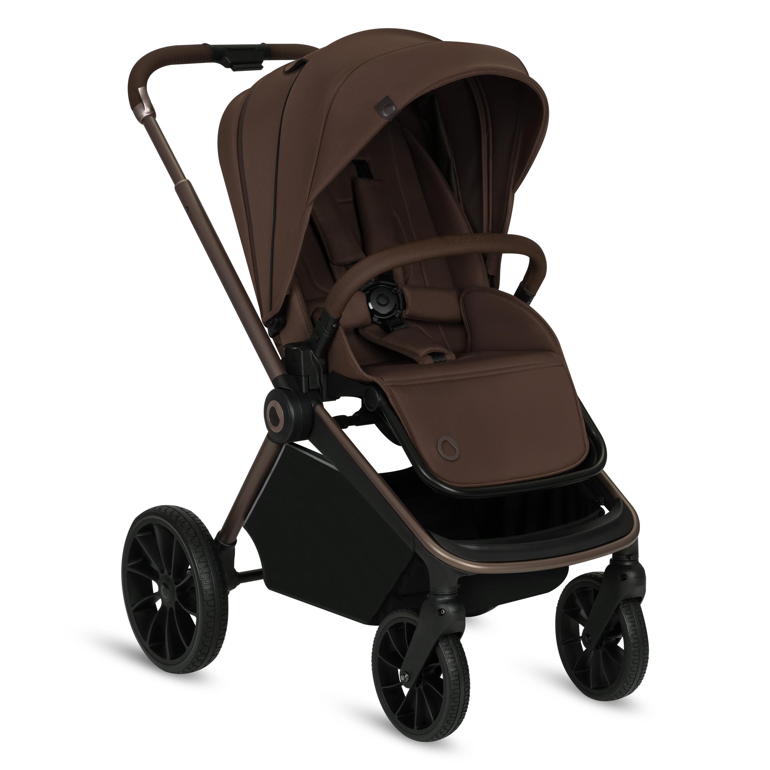 Lionelo Mika Plus Universal-Buggy bis zu 22kg Hohe Manövrierfähigkeit XXL-Verdeck mit UPF50+ Mocha Mousse