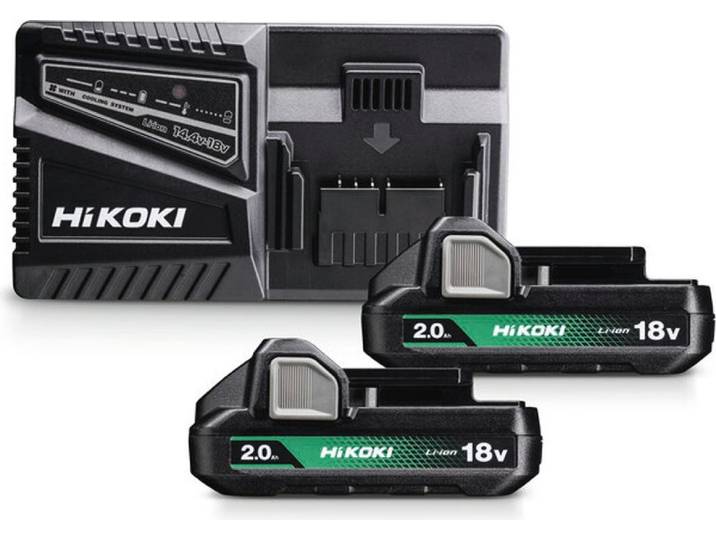 Kit 2 batteries 18V 2Ah BSL 1820M + chargeur 14\,4V-18V HIKOKI UC18YFSLWFZ