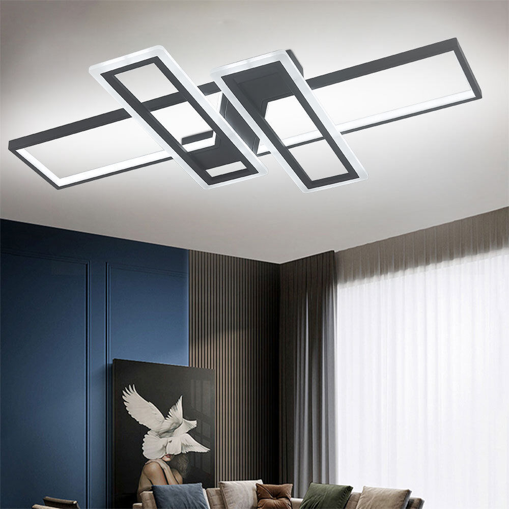 Metro Avron LED Flush Mount Black 6cm H x 120cm W x 83cm D