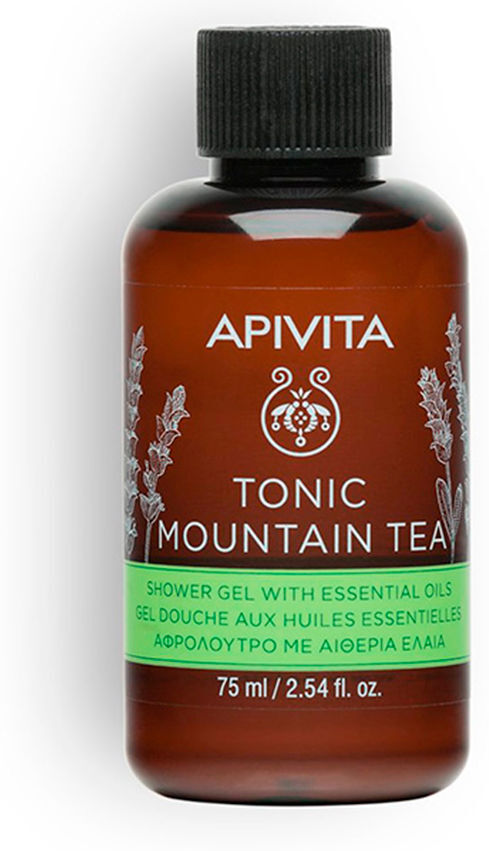 Apivita Tonic Mountain Tea Gel de bain au thé de montagne, propolis et huiles essentielles 75 ml