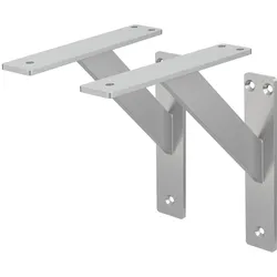 REGALHALTERUNG 2er Set 180x180 mm Silber aus Aluminium