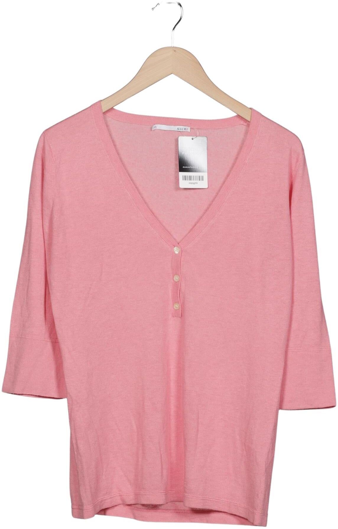 Allude Damen Pullover, Pink, Gr. L, Viskose / Leinen / Seide / Baumwolle - Second Hand