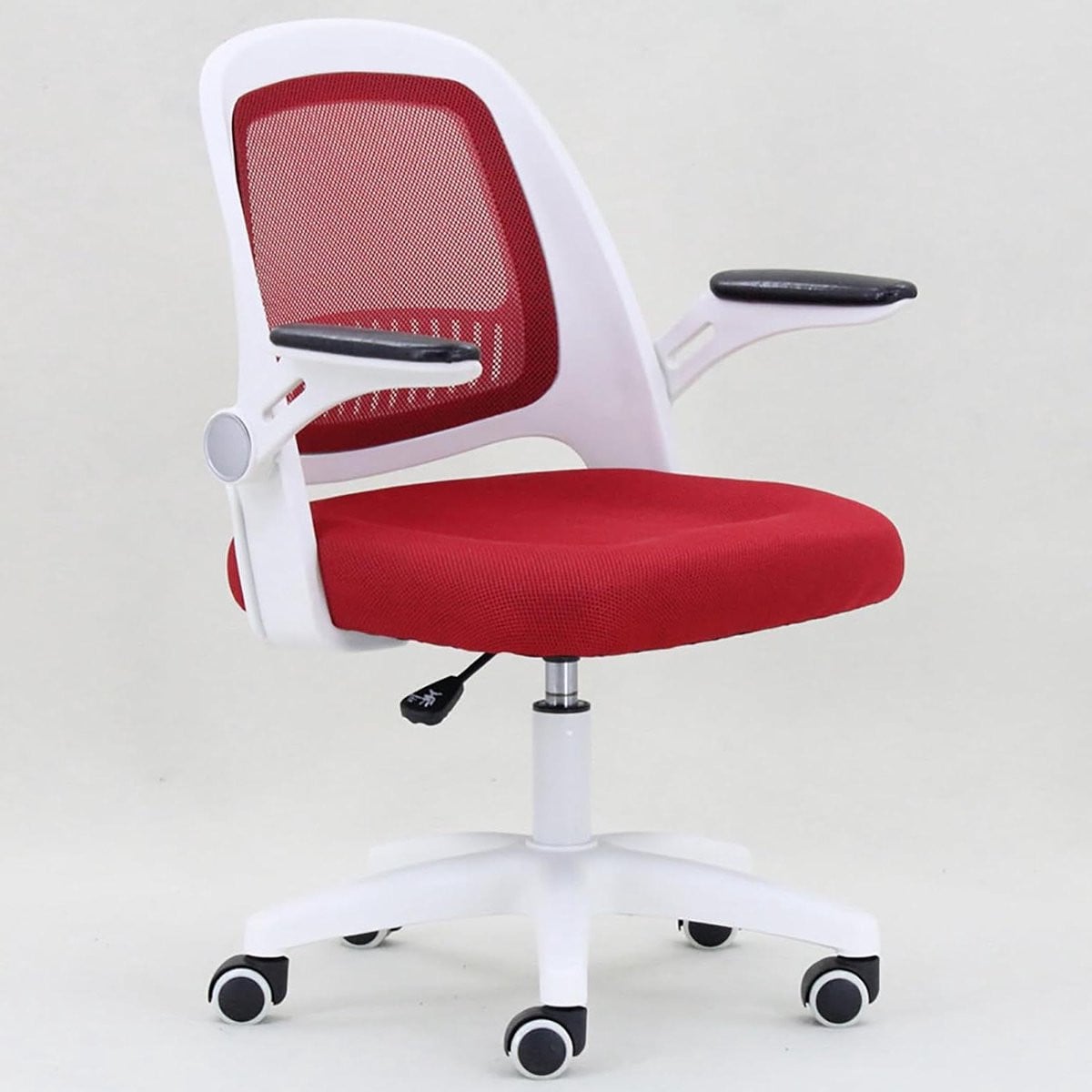 Ergonomische Bureaustoel met Lumbale Ondersteuning en Ademend Materiaal - Rood