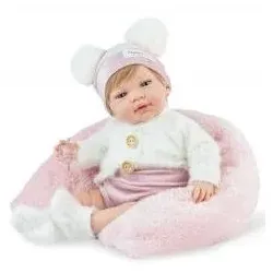 Marina & Pau Spanische Reborn-Babypuppe mit Kissen, 42 cm