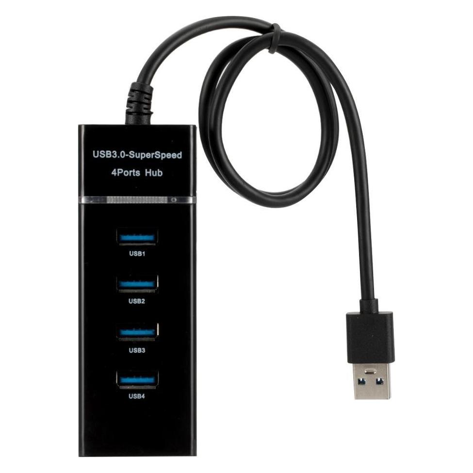 Roger HUB USB AD15651 USB 3.0 Hubs - Sadalītājs 4 x USB 3.0 / 5 Gbps Melns (USB-A, 4 Ports) (AD15651)