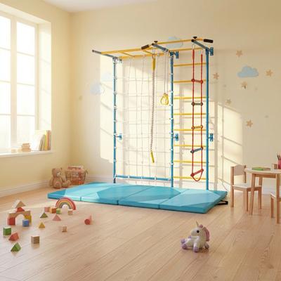 Costway 7-in-1 Swedish Ladder with Folding Gymnastics Mat for Solid Wall for Kids