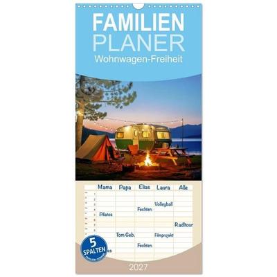 Familienplaner 2027 - Wohnwagen-Freiheit mit 5 Spalten (Wandkalender, 21 x 45 cm) CALVENDO
