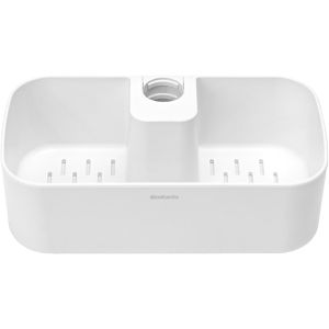 Brabantia Duschablage Renew Collection, weiß, zum Klemmen, Duschkorb, Kunststoff, 24,4 x 7,5 cm