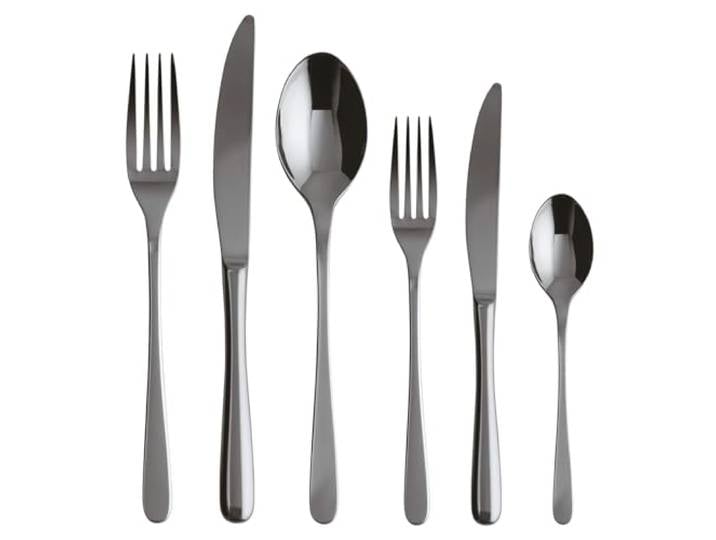 Sambonet Service 36 Stück Monoblock Taste Pvd, Tafelbesteck für 6 Personen, 6 Tafellöffeln, 6 Tafelgabeln, 6 Tafelmessern, 6 Obstgabeln, 6 Obstmessern und 6 Teelöffeln, Spülmaschinenfest, Schwarz