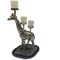DELUKE Kerzenhalter TOM Aluminium Silber 50x21x33cm Dekoration Wohnzimmer Büro