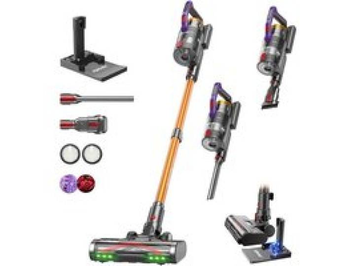 Aspirateur Balai Sans Fil Pour Sols Durs Tapis Animaux Et Voiture 550W/50Kpa/70Mins Aspirateur Sans Fil Puissant Avec Base De Char