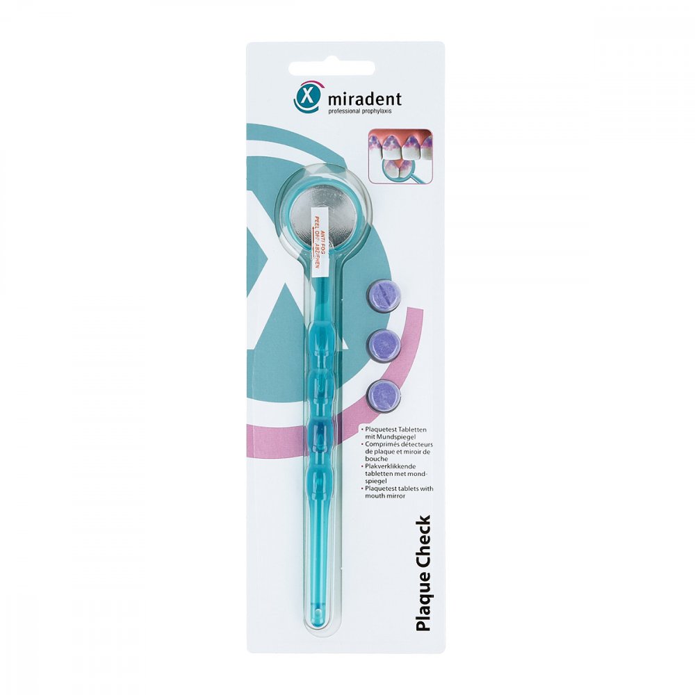 Hager Pharma GmbH Miradent Plaquetest Mira2+spiegel blau transparent 02750395