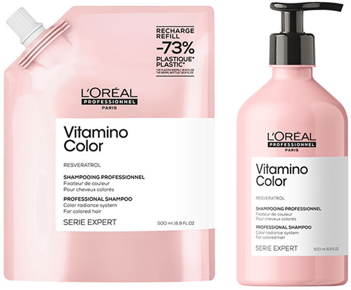 L'Oreal Professionnel L’Oréal Professonnel Vitamino Color Shampoo 500ml & Refill Pack 500