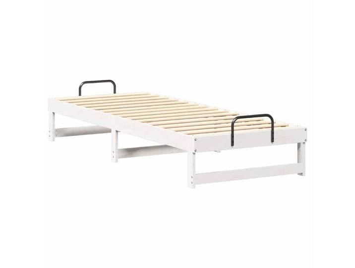 Lit 2 Personnes - KENNETH - Structure de lit Adulte/enfant - - avec poignées de transport Blanc LL8140