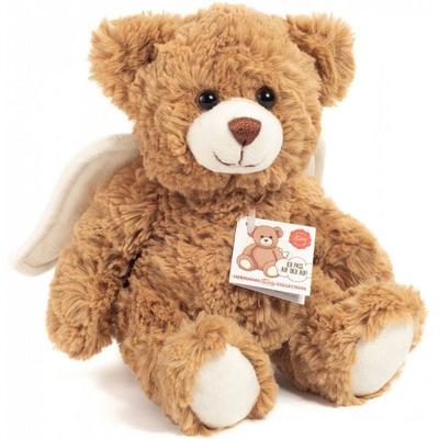 Teddy Hermann 91399 - Schutzengel-Teddy, 20 cm, Teddybär Ich pass auf dich auf!, braun, Plüschtier