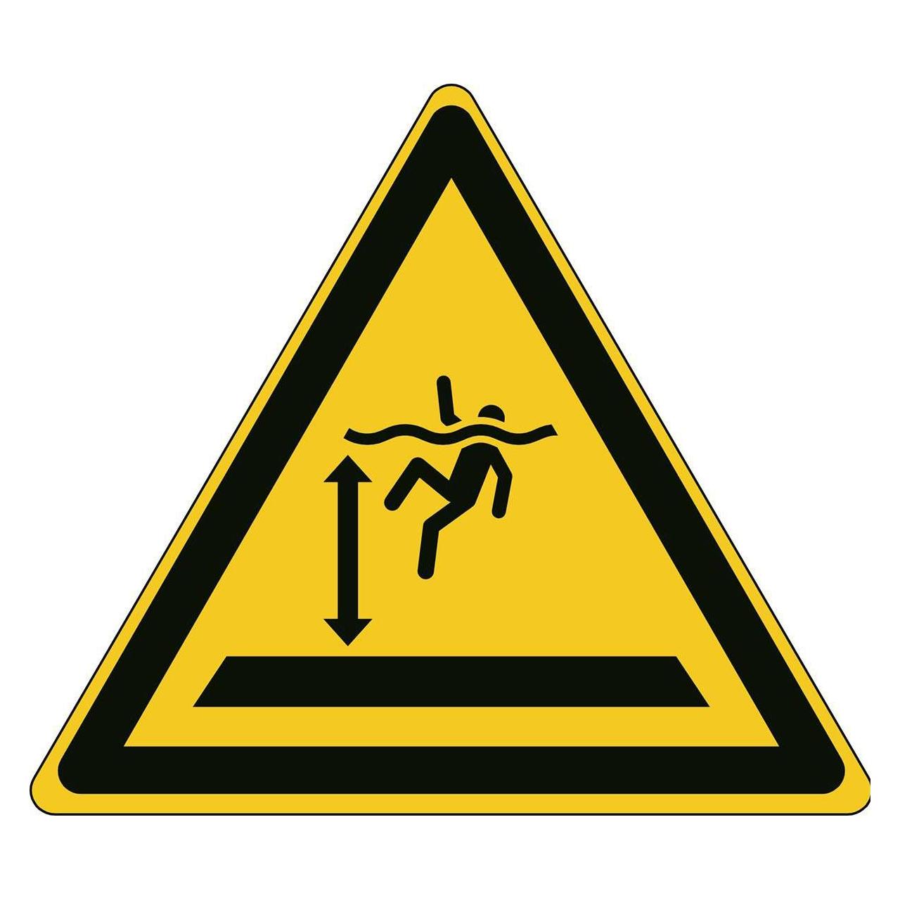Brady ISO-Sicherheitsschild - Warnung vor tiefem Wasser (W/W047/NT/PE-TRI100-3)