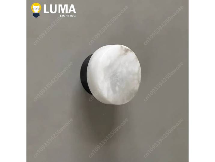 Applique murale en marbre espagnol naturel, lampe murale de luxe en marbre d'albâtre pour fond de télévision, chambre à coucher, chevet, couloir d'hôtel, décoration intérieure