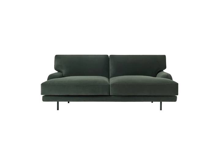 GUBI Flaneur Sofa 2-Sitzer Asator 0984 / Mattschwarz, 2-Sitzer