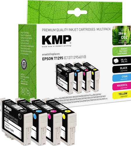 KMP Druckerpatrone ersetzt Epson T1291, T1292, T1293, T1294, T1295 Kompatibel Kombi-Pack Schwarz, Cyan, Magenta, Gelb E125V