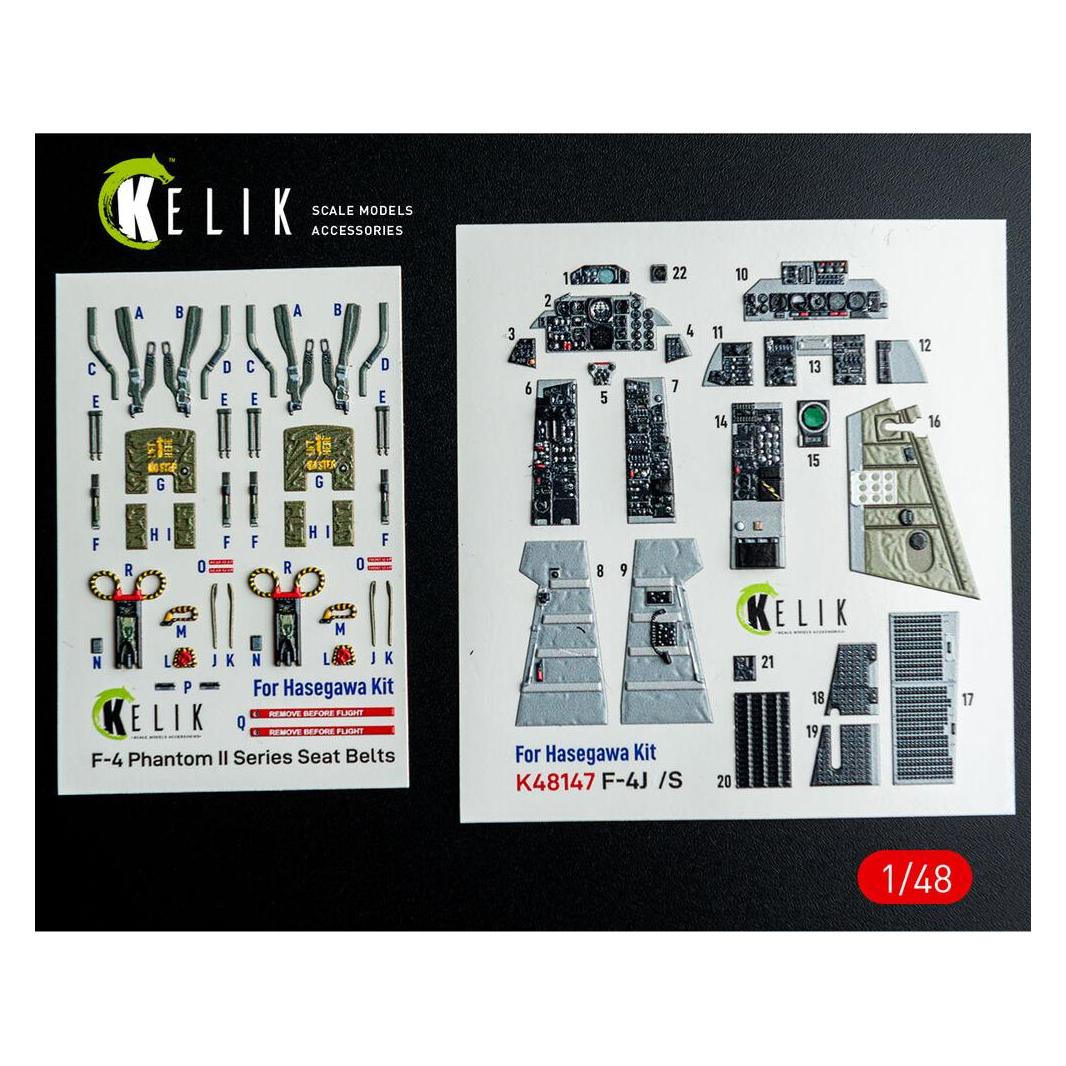 Kelik F-4J/S - interior 3D decals for Hasegawa kit (K48147)