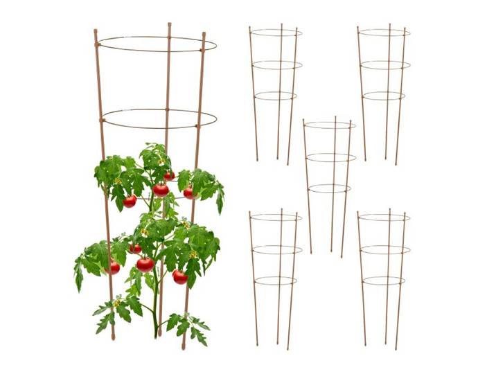 Relaxdays Braune Rankhilfe 76 cm 6er Set