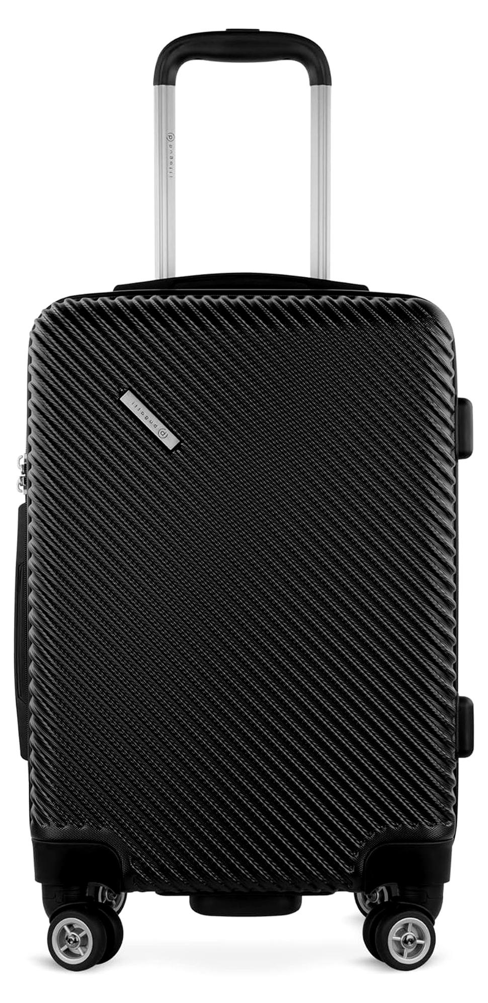 Handgepäck-Koffer "Pure S mit 4-Rollen, Kleiner Hartschalenkoffer 24 L aus recyceltem PET, schwarz