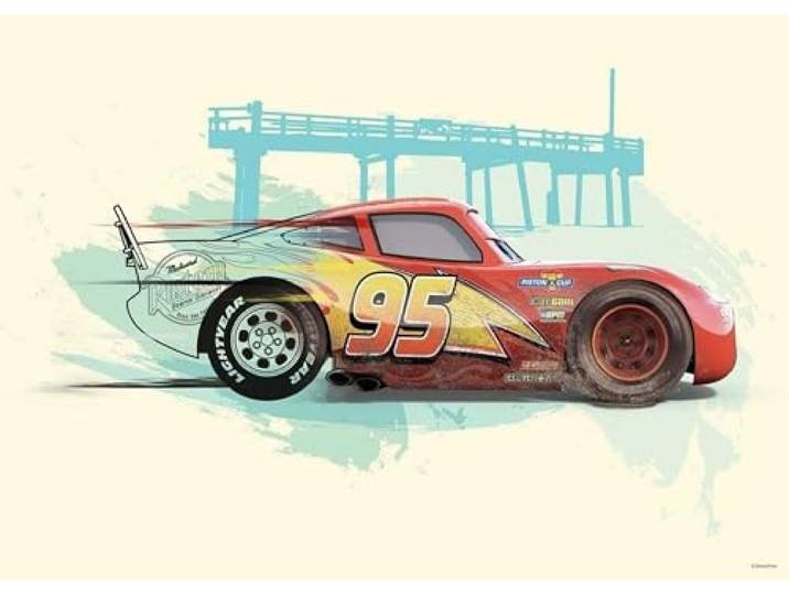 Komar Disney Cars Flash McQueen Décoration murale pour chambre d'enfant 70 x 50 cm (sans cadre)\, coloré