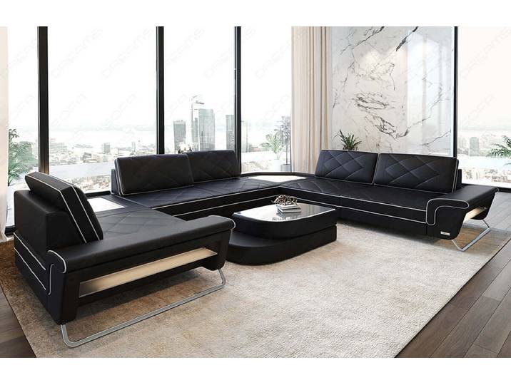 Leder Couch Sepino U-Form