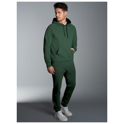 Jogginganzug TRIGEMA "TRIGEMA Jogginganzug aus Biobaumwolle", Herren, Gr. XXL, grün (efeu), Single Jersey, 75% Baumwolle (Biobaumwolle kbA), 25% Baumwolle (recycelt), Sportanzüge Jogginganzug